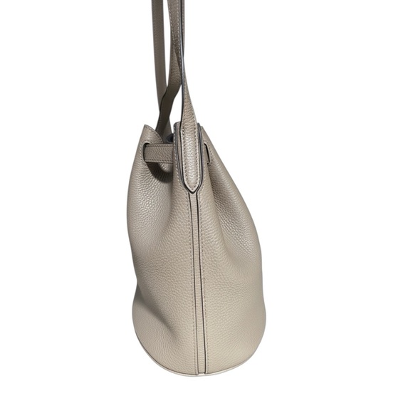 Mulberry Gray Pebbled Grain Leather Small Abbey Bucket Shoulder Bag - Picture 3 of 16